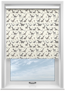 Dino Land, Fossil Grey - Twist&Fit Roller Blind